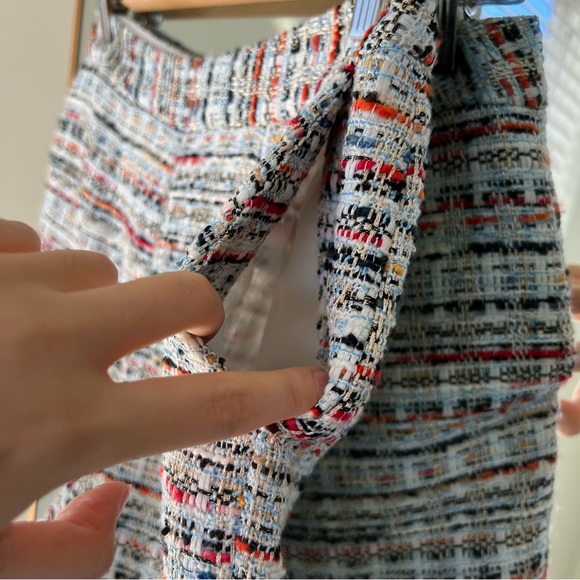 NEW🔖L'AGENCE Ashton Tweed Shorts White Red/Orange/Blue Pocket - Picture 8 of 10